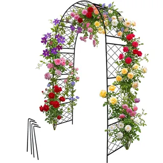 Relaxdays Rosenbogen 240 x 140 x 50 cm Schwarz