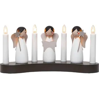 Eglo Led-Kerze , Braun, Weiß , Holz, Metall, Kunststoff , Eiche , 8x15x31 cm , Kippschalter , Dekoration, Kerzen & Kerzenhalter, LED-Kerzen