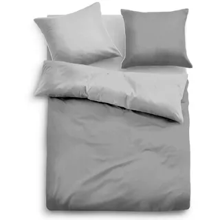 Tom Tailor Satin Bettwäsche UNIOPTIK - ZARTE STREIFEN Größe 135x200/80x80 cm grey - Grau