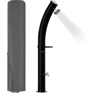 Hengda Solardusche Pooldusche Gartendusche 35L Gebogene Campingdusche bis zu 60°C Regendusche Außendusche Camping Pool - Schwarz