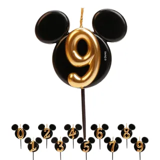 Dekora Micky Maus Geburtstagskerze 8,5 cm schwarz-gold