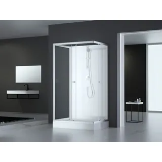 Marwell Komplettdusche mit Schiebetür 110 x 80 cm weiß Sicherheitsglas D648360641500