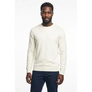 Rundhalspullover LINDBERGH, Herren, Gr. XXL, weiß (sanftes weiß), Strick, Obermaterial: 52% Viskose, 26% Polyester, 22% Polyamid, unifarben, regular fit hüftbedeckend, Rundhals, Flachstrickbündchen, Pullover Rundhalspullover, im klassischem Design / Mit Viskose