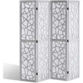 Vevor Raumteiler Paravent aus Holz 4-teiliger Faltbarer Sichtschutz, 170 cm hoher Raumteiler, tragbarer Dekorationsschirm zur Raumtrennung mit modernem Still für Zuhause Restaurant Schlafzimmer