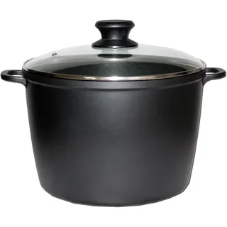 Topf Kochtopf, 10 Liter, Aluminiumlegierung, mit Antihaftbeschichtung, Schmortopf, D:28 cm, H: 20 cm, Schwarz