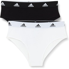 adidas Damen Multipack Bikini (2pk) -4A1P92 Slip, Black/Medium Heather Grey, XS (2er Pack)