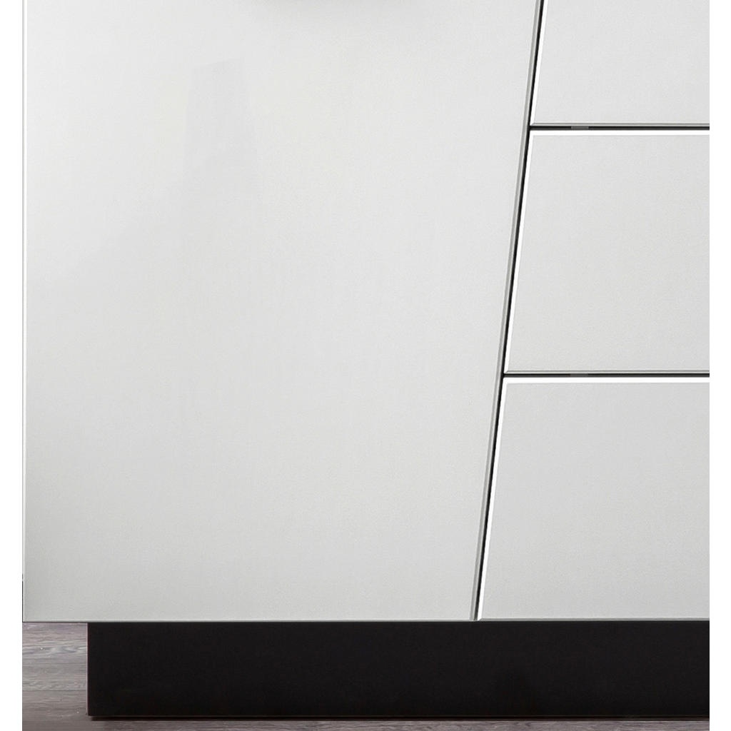 Bild von Sideboard, Schwarz, Weiß hochglanz - 160x80x43.6 cm