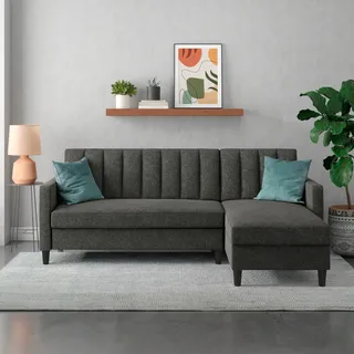 dorel home »Celine, L-Form,« mit Bett-Funktion und Stauraum. Recamiere beidseitig montierbar,