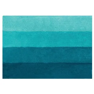 Spirella Badteppich Badematte Badvorleger Duschvorleger Mikrofaser Hochflor flauschig 55x65 cm – Türkis/Petrol