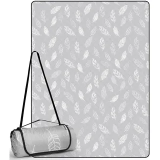 DEWUR Picknickdecke wasserdicht waschbar, Stranddecke Sandfrei XXL Campingdecke Strandmatte isoliert mit wasserdichter Unterseite (300 x200 cm, Grau)