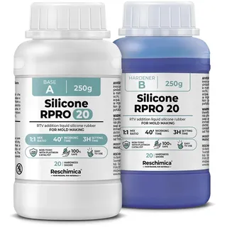 Flüssiges Silikon Kautschuk, Abformsilikon weich 1:1 R PRO 20, dubliersilikon, abdruckmasse, Mischungsverhältnis Silikon für Silikonformen, Harzformen, Kerzenformen (500 gr)