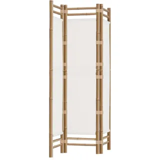 vidaXL 3-TLG. Paravent Faltbar 120 cm Bambus und Canvas