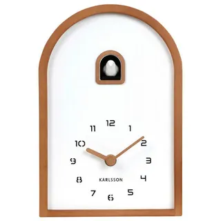 Karlsson Tischuhr , Dunkelbraun , Holz , Linde , 17x25x6 cm , Schlagwerk , Dekoration, Uhren, Tischuhren