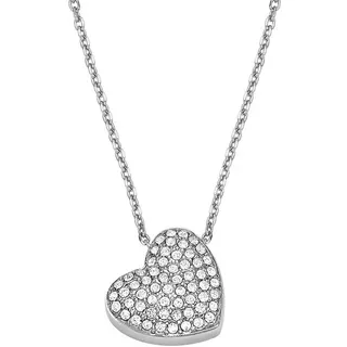 Fossil Sadie Damen-Edelstahl-Halskette mit Karabinerverschluss, Silberfarben