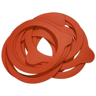 Weck Einkochringe aus hochwertigen Naturkautschuk - passend für Weck Gläser mit 80 mm Durchmesser - 10 Stück, Rot