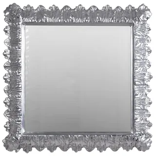 Antik Spiegel Silber Rokoko Wandspiegel Badspiegel Barock Hängespiegel 70x66cm