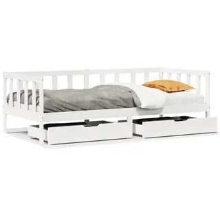 vidaXL Tagesbett mit Schubladen Weiß 90x190 cm Kiefernholz - Weiß
