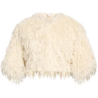 Vera Mont Fellimitatjacke "Kunstfell-Jacke mit Fransen", champagne sorbet