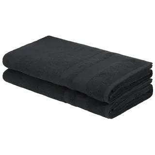 Saunatuch OTTO HOME "Vanessa, als Set und Serie erhältlich, 2 Saunatücher, 80x200cm", schwarz, B:80cm L:200cm, Walkfrottee, Obermaterial: 100% Baumwolle, Handtücher, Saunatuch, Handtücher mit Bordüre, 100% Baumwolle, einfarbig, weich