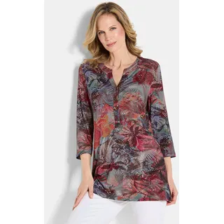 GOLDNER Tunika "Kurzgröße Jersey-Oberteil mit Rundhals", Knopfleiste, bunt, gemustert),