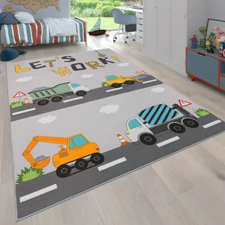 Paco Home Bino 578 Kinderteppich 80 x 150 cm Grau/Weiß