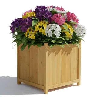 Mucola Blumenkübel Pflanzkasten FSC-Holz 50 cm inkl. Schutzfolie Braun | Übertopf für Blumen und Kräuter, pflegeleicht, robuste stabile Konstruktion, für Garten, Terrasse und Balkon
