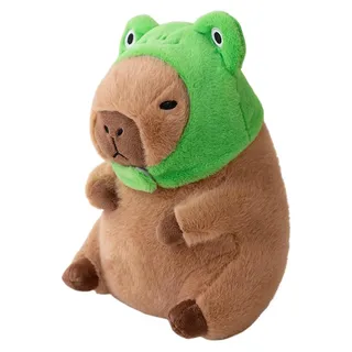 Plüschtier Capybara Kuscheltier Stofftier Kawaii Plüsch Kissen Wurfkissen Frosch 35cm