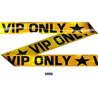 Folat 22559 Deko-Markierungsband für Partys, Motiv „VIP ONLY“, Gold/Schwarz