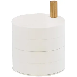 Yamazaki Schmuckschatulle mit 4 drehbaren Ebenen - L10 cm , Kunststoff , 10x12.5x10 cm , Ordnen & Aufbewahren, Schmuckaufbewahrung