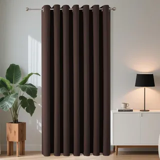 Joydeco Verdunklungsvorhänge 1 Stück,Türvorhang Blickdichte Türgardine,Tür Vorhang mit Ösen Thermo Kälteschutz Hitzeschutz Schallschutz für Schlafzimmer Wohnzimmer(Schokoladenbraun,1xH240xB140)