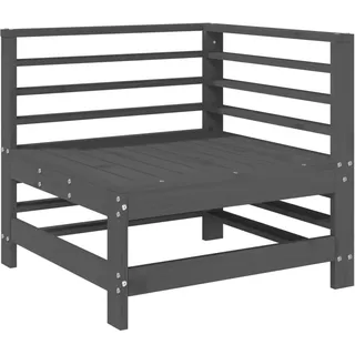 vidaXL Garten-Ecksofa Grau Massivholz Kiefer - Grau