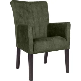 Home affaire Armlehnstuhl »King« () Esszimmerstuhl, Beingestell Massivholz Eiche oder Buche wengefarben, grün