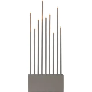 EGLO LED Kerzenständer Buzz, Dekoleuchte Weihnachten, Fensterdeko aus Holz, Stahl in grau, warmweiß