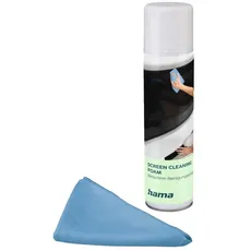 Hama Bildschirmreiniger, Foam Cleaner und Reinigungstuch, 400ml (Bildschirmreiniger für TV, Handy, Tablet, Monitor, LED, OLED, Kunststoff, Glas, Metall, entfernt Fingerabdrücke, Staub, Schmutz, Fett)