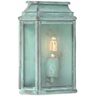 Messing Wandleuchte Außen IP44 Grün Antik Vintage Handgefertigt SINCLAIR