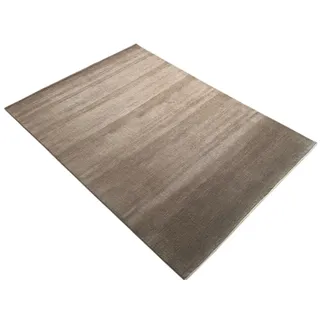 WAWA TEPPICH Taup Grau Teppich 100% Wolle 200x300 cm Handgewebt einfarbig gefärbt Uni AN2