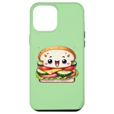 Hülle für iPhone 12 Pro Max Süßes lächelndes Sandwich, entzückender Essensliebhaber