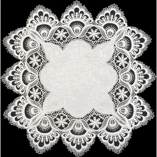 Spitzendecke Spitze Altweiss #8139 Tischläufer Mitteldecke Tischband (40cm Rund)