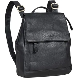 STILORD 'Allegra' Elegante Rucksack Handtasche Damen Leder Klein Cityrucksack Frauen Vintage Lederrucksack Daypack Retro Wildleder Umhängetasche, Farbe:schwarz