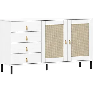Sideboard 140 cm breit in Kiefer massiv weiß, WATFORD-69 - Weiß