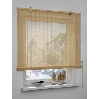 GARDINIA Bändchenrollo Bambus-Rollo 60 x 160 cm Beige