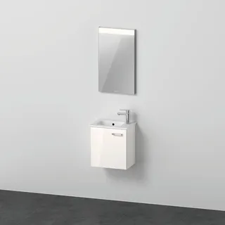 Duravit Xbase, Möbel-Set wandhängend, mit LED-Spiegel, Waschtisch und Waschtischunterschrank, Breite 400 mm, XB0065L4545, Farbe: Weiß glänzend