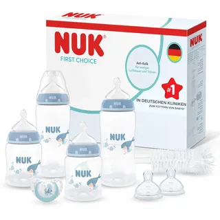 NUK First Choice Perfect Start Set, Anti-Kolik, ab 0+ Monate, Motiv Wal-