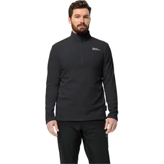 Jack Wolfskin Fleecepullover "TAUNUS HZ M", für Wandern und Trekking, mit Stehkragen, mit halbem Reißverschluss, schwarz