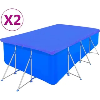 The Living Store Poolabdeckungen 2 Stk. PE Rechteckig 90 g/m2 394x207 cm - Blau