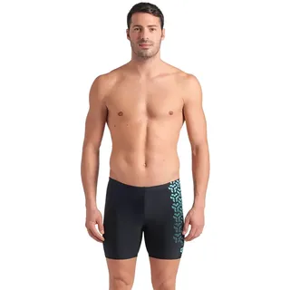 Arena Kikko V Swim Mid Jammer Graphic Badehose Boxer - Black / Water - FR 100