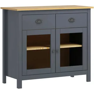 vidaXL Sideboard Hill Grau 90x40x80 cm Massivholz Kiefer