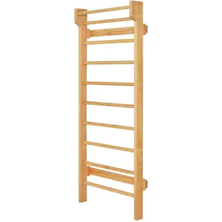 Costway Sprossenwand Turnwand Heimsportgerät Gymnastik Fitness 195x80x14cm Holz, - Braun