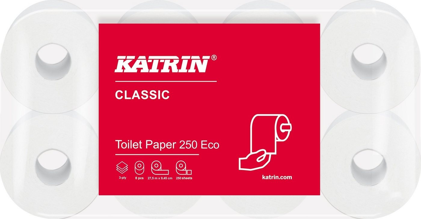 Bild von Toilettenpapier 250 3-lagig Recyclingpapier, 72 Rollen