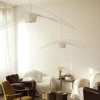 Vertigo Pendelleuchte XXL, Hängelampe140cm Weiss Höhenverstellbar, Nordic Hängeleuchte Hut Form Design e27 für Wohnzimmer, Schlafzimmer, Küche & Loft, Glasfiberstahl + Polyurethan, Max 40W
